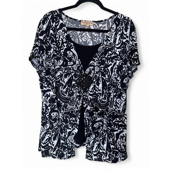 Ornate Floral Print Blouse – Size 2X - Picture 1 of 6